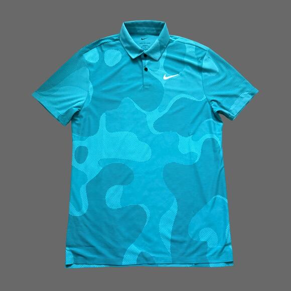 Nike Dri-FIT ADV Tour Men's Camo Golf Polo Size M-Tall Teal Blue NWT DR5312-381 - Picture 1 of 10